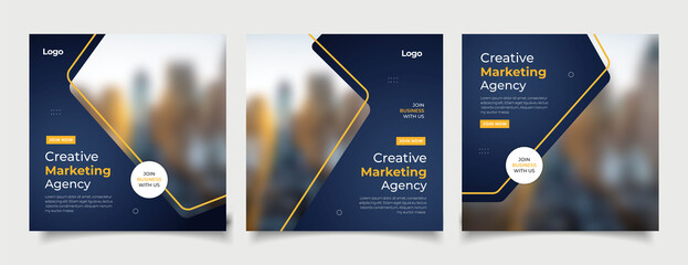 Digital business marketing banner for social media post template 