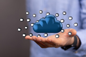 Internet infrastructure concept. Abstract technology background. 3D rendering.