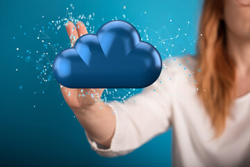 data security - Cloud technology. Integrated digital web concept background
