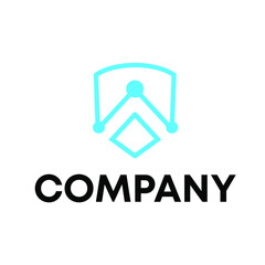 letter A with shield connection logo