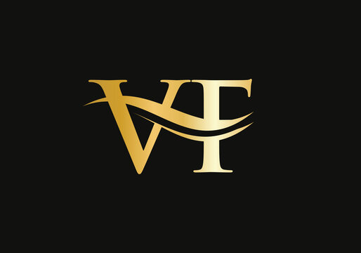 VF Logo Design for business and company identity. Creative VF letter with luxury concept. Water Wave VF Logo Vector. 