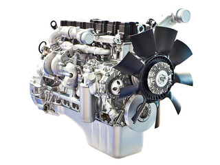 Diesel engine isolated white