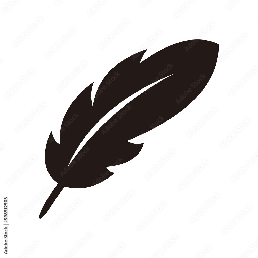 Wall mural feather icon vector illustration sign