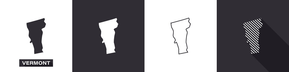 State of Vermont. Map of Vermont. United States of America Vermont. State maps. Vector illustration