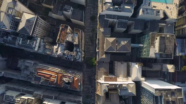 flight over city center republica area on city centre of S&atilde;o Paulo top view