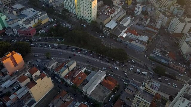 flight over City centre Of Sao Paulo, looking some rooftops