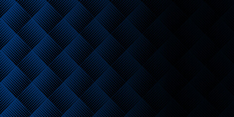 Fototapeta na wymiar Dark blue abstract background with black shade and dot halftone pattern