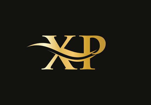 Initial XP logo design. Creative and Minimalist Letter XP Logo Design with water wave concept.