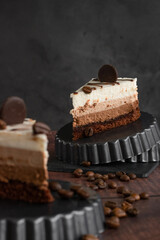 Slices of coffee cake, traditional homemade baking temes
