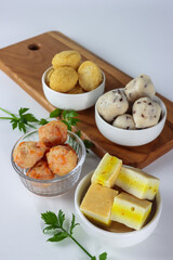 Bakso seafood or seafood meatball, various stuffing for suki-suki, tomyam and shabu shabu menu.
