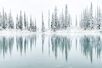 reflection of trees in water