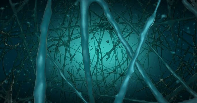 Abstract looped green bio background animation