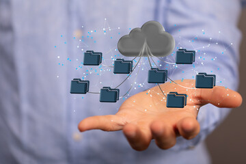 data Internet infrastructure concept. Abstract technology background. 3D rendering.