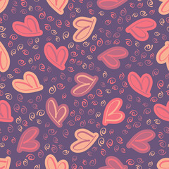 Abstract vector seamless pattern. Childish style minimalistic design with geometric shapes. Hand drawn cute illustration.