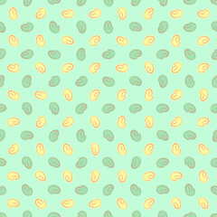 Abstract vector seamless pattern. Childish style minimalistic design with geometric shapes. Hand drawn cute illustration.