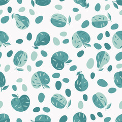 Cute seamless pattern with fruits. Beautiful textile or paper print. Vector illustration.