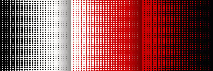 abstract halftone spiral line pattern red white background set in three colors 