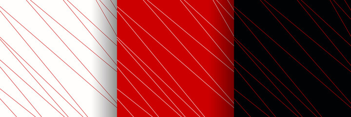 abstract halftone spiral line pattern red white background set in three colors 