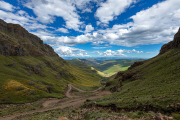 Sani Pass zig zag up the mountain