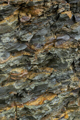 Close up view of mineral rock piece, stone background