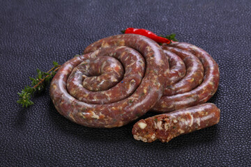 Fototapeta premium Raw lamb sausages