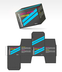 Box design, die-stamping. Vector template