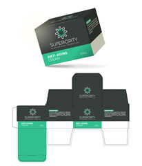 Box design, die-stamping. Vector template