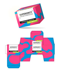 Box design, die-stamping. Vector template