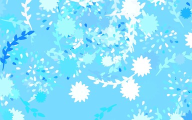 Light BLUE vector abstract background with flowers