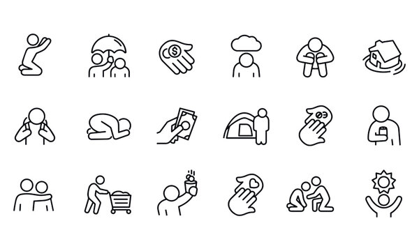 Homeless icons vector design 