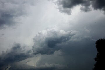 The photo was taken by accident.
We see the image created by the clouds. You can call it -Conversation.