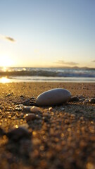Athens, Greece November 28th reflections of sunset light on the beach