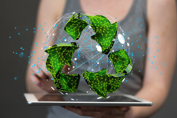 Concept of recycling - 3d rendering ecology