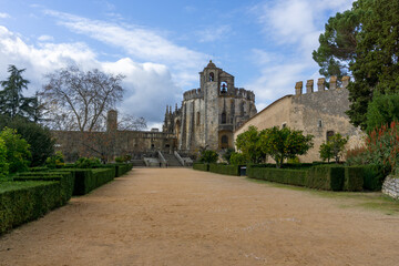 Fototapeta na wymiar the historic Convent of Christ in the city of Tomar in Portugal