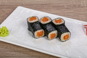 Japanese traditional roll with salmon