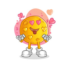 moon fallin love vector. cartoon character