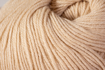 Close up of knitting thread in a ball