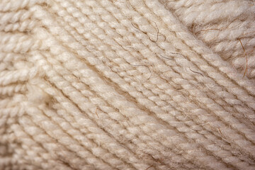 Close up of knitting thread in a ball