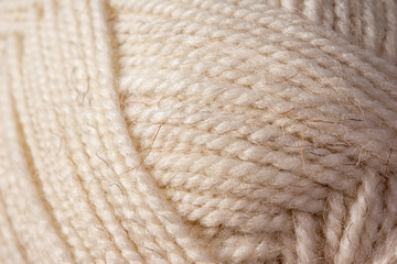 Close up of knitting thread in a ball