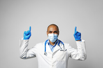 Portrait of african american doctor in medical mask