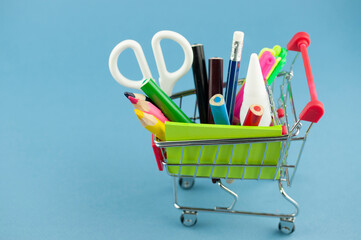 stationery in the shopping cart