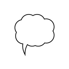 Cartoon speech or think bubble, empty communication cloud. Vector design element.