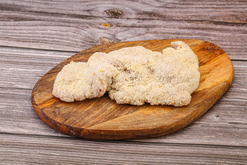 Raw meat schnitzel for roast