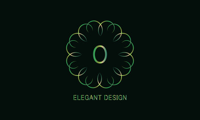 Graphic design of the monogram with a decorative letter O. Emblem for fashion, beauty and jewelry industry, sign, business symbol, greeting cards, invitations, menus, labels.