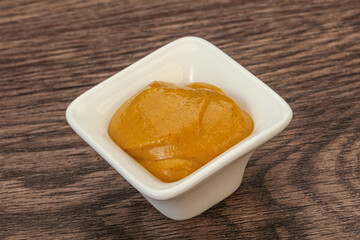 Mustard sauce in the bowl