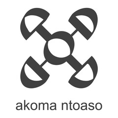 vector icon with african adinkra symbol Akoma Ntoaso. Symbol of Understanding and Agreement