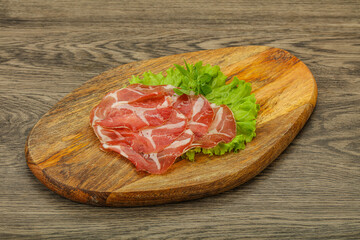 Smoked pork neck slices snack