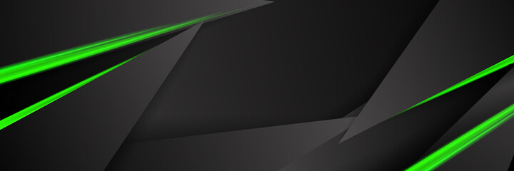 Grey, green and black tech corporate background 