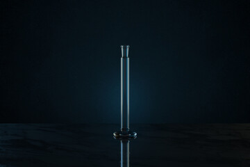 Chemistry glassware with dark background, 3d rendering.