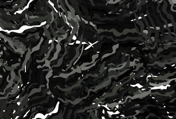 Dark Gray vector template with curved lines.